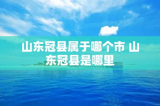 山东冠县属于哪个市 山东冠县是哪里 山东冠县属于哪个市 山东冠县是哪里