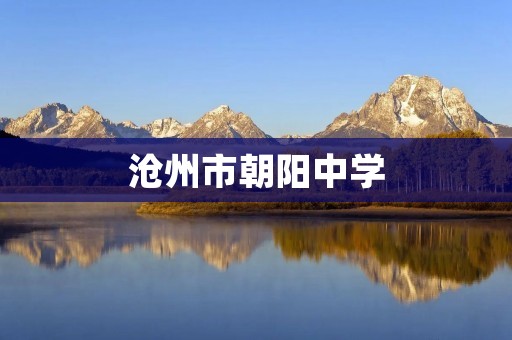 沧州市朝阳中学：培养未来的校园瑰宝