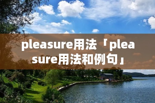 pleasure用法「pleasure用法和例句」