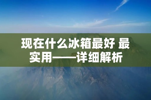 现在什么冰箱最好 最实用——详细解析 现在什么冰箱最好 最实用——详细解析