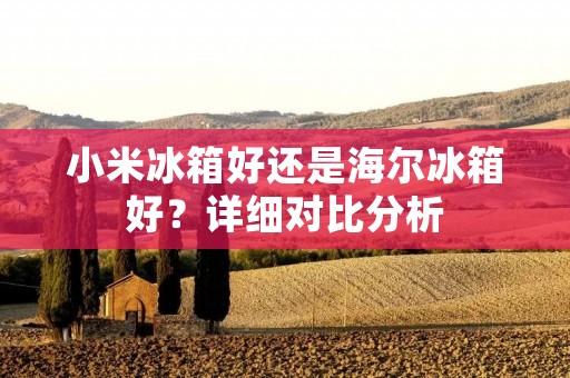 小米冰箱好还是海尔冰箱好？详细对比分析
