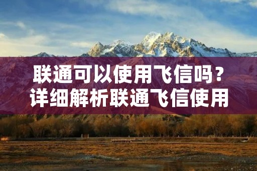 联通可以使用飞信吗?详细解析联通飞信使用方法和注意事项 联通可以使用飞信吗?详细解析联通飞信使用方法和注意事项