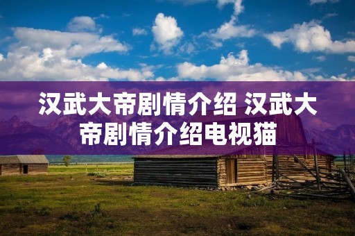 汉武大帝剧情介绍 汉武大帝剧情介绍电视猫