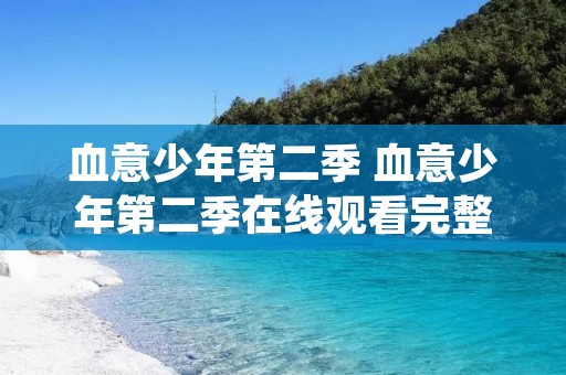 血意少年第二季 血意少年第二季在线观看完整版