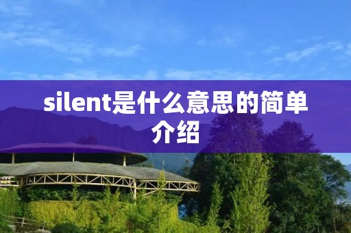 silent是什么意思的简单介绍 silent是什么意思的简单介绍