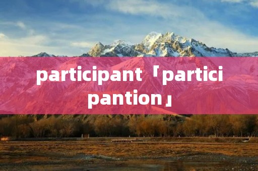 participant「participantion」 participant「participantion」