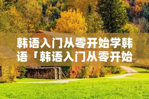 韩语入门从零开始学韩语「韩语入门从零开始学韩语视频」