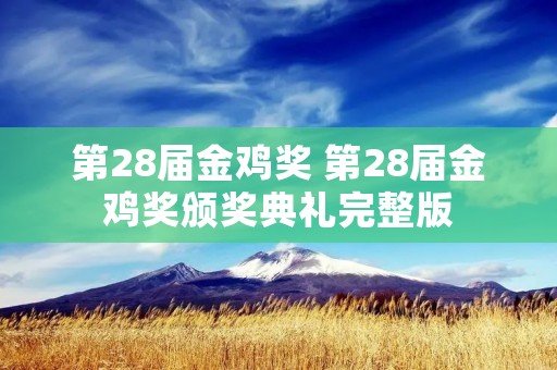 第28届金鸡奖 第28届金鸡奖颁奖典礼完整版