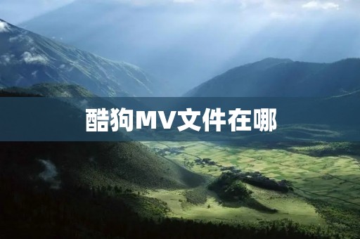 酷狗MV文件在哪