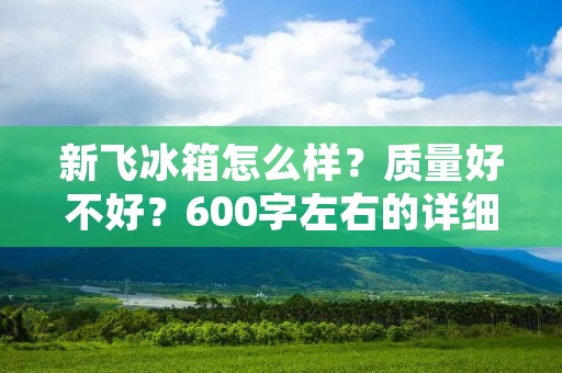 新飞冰箱怎么样？质量好不好？600字左右的详细描述