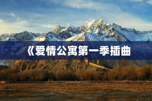 《爱情公寓第一季插曲：用音乐温暖爱情的旋律》