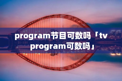 program节目可数吗「tv program可数吗」