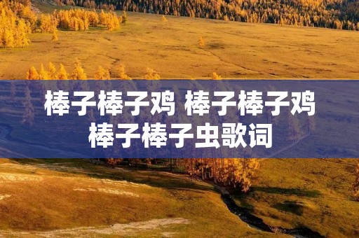 棒子棒子鸡 棒子棒子鸡棒子棒子虫歌词