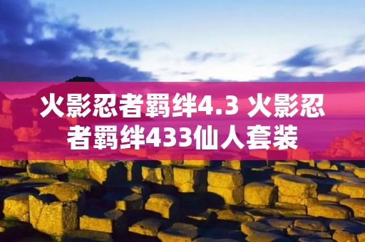 火影忍者羁绊4.3 火影忍者羁绊433仙人套装