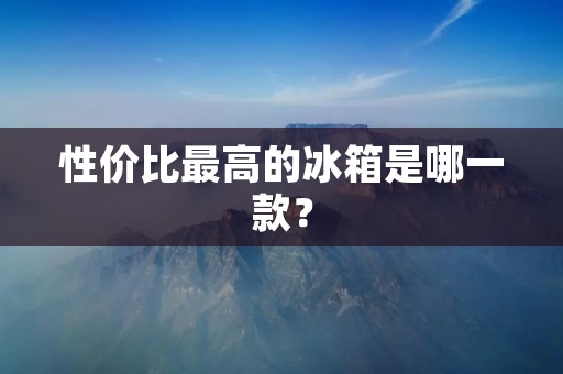 性价比最高的冰箱是哪一款？