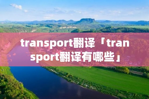transport翻译「transport翻译有哪些」