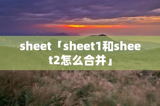 sheet「sheet1和sheet2怎么合并」 sheet「sheet1和sheet2怎么合并」