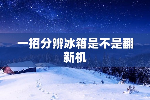 一招分辨冰箱是不是翻新机:揭秘翻新冰箱的独特特征
