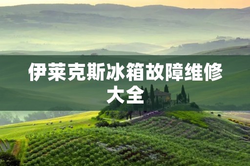 伊莱克斯冰箱故障维修大全 伊莱克斯冰箱故障维修大全