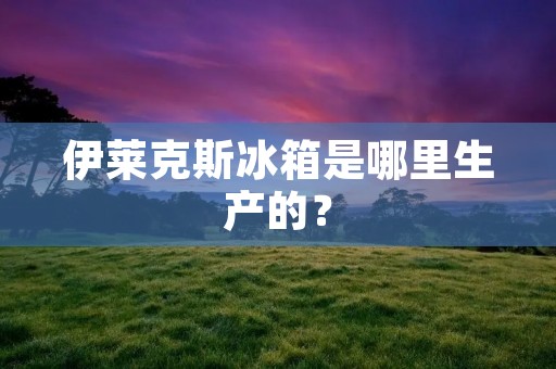伊莱克斯冰箱是哪里生产的？