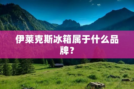 伊莱克斯冰箱属于什么品牌? 伊莱克斯冰箱属于什么品牌?