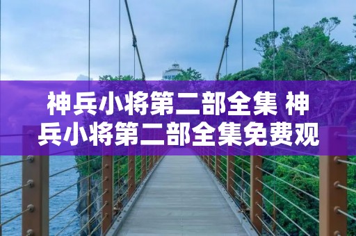 神兵小将第二部全集 神兵小将第二部全集免费观看