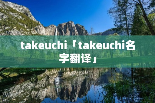 takeuchi「takeuchi名字翻译」