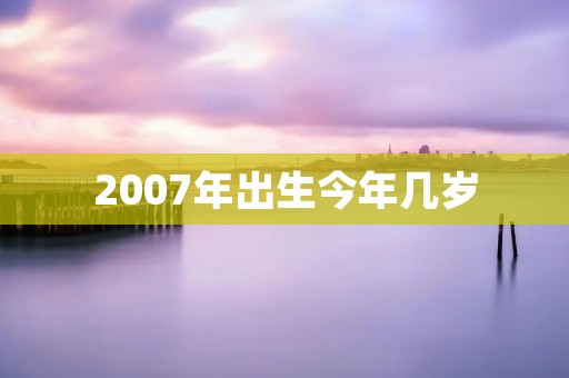 2007年出生今年几岁