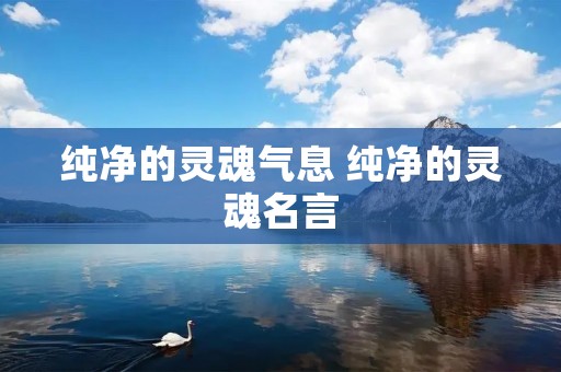 纯净的灵魂气息 纯净的灵魂名言