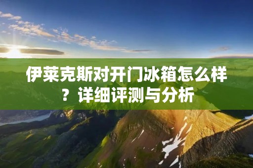 伊莱克斯对开门冰箱怎么样？详细评测与分析