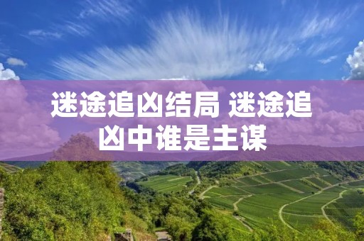 迷途追凶结局 迷途追凶中谁是主谋