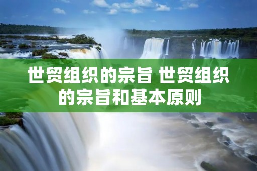世贸组织的宗旨 世贸组织的宗旨和基本原则