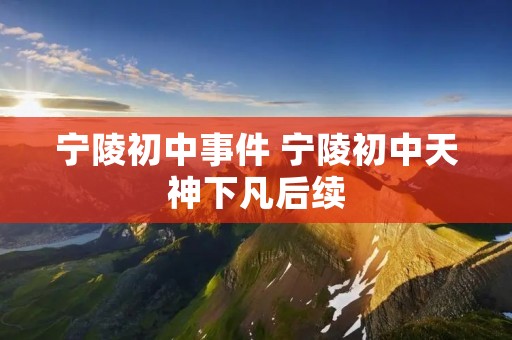 宁陵初中事件 宁陵初中天神下凡后续 宁陵初中事件 宁陵初中天神下凡后续