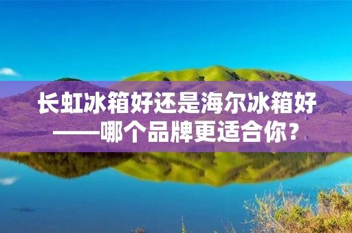 长虹冰箱好还是海尔冰箱好——哪个品牌更适合你？