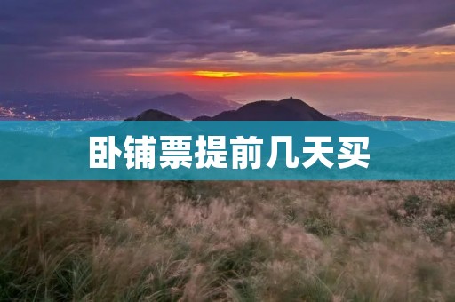 卧铺票提前几天买