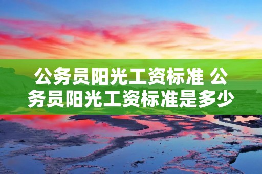 公务员阳光工资标准 公务员阳光工资标准是多少 公务员阳光工资标准 公务员阳光工资标准是多少