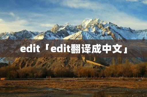 edit「edit翻译成中文」