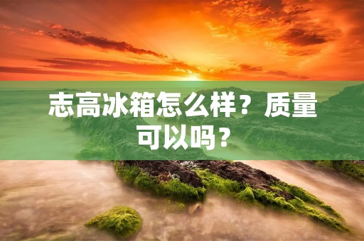 志高冰箱怎么样？质量可以吗？