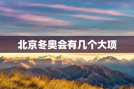 北京冬奥会有几个大项
