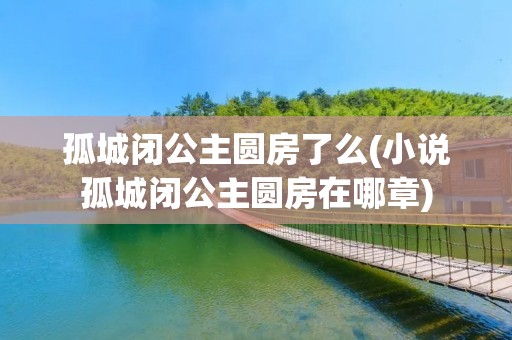 孤城闭公主圆房了么(小说孤城闭公主圆房在哪章)