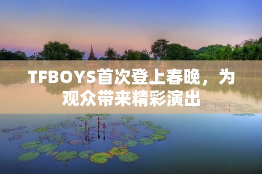 TFBOYS首次登上春晚,为观众带来精彩演出