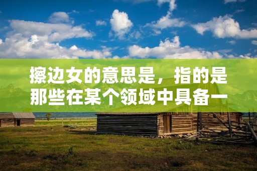 擦边女的意思是,指的是那些在某个领域中具备一定专业技能或知识,但并不完全属于该领域的人。这些人通常在某个领域内有一定的了解和参与,但并不是专业从事该领域的人员。擦边女可以理解为“擦边而过”的女性,她们可能对某个领域感兴趣,但并没有投入足够的时间和精力去深入学习和实践。 擦边女的意思是,指的是那些在某个领域中具备一定专业技能或知识,但并不完全属于该领域的人。这些人通常在某个领域内有一定的了解和参与,但并不是专业从事该领域的人员。擦边女可以理解为“擦边而过”的女性,她们可能对某个领域感兴趣,但并没有投入足够的时间和精力去深入学习和实践。