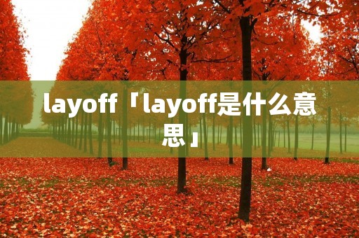layoff「layoff是什么意思」