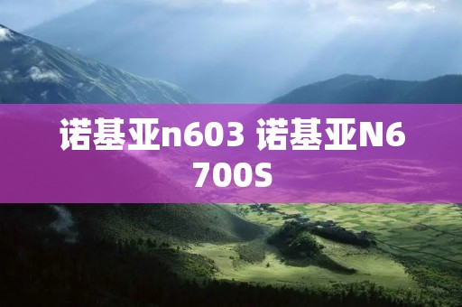 诺基亚n603 诺基亚N6700S