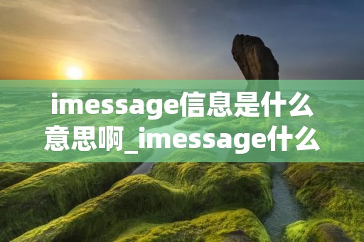 imessage信息是什么意思啊_imessage什么用 imessage信息是什么意思啊_imessage什么用