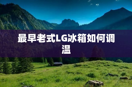 最早老式LG冰箱如何调温