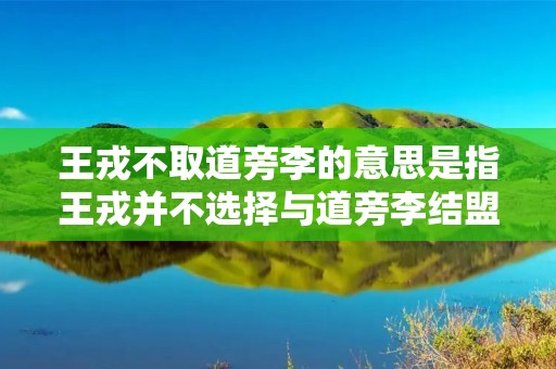 王戎不取道旁李的意思是指王戎并不选择与道旁李结盟或合作。这句话传达了王戎对于与道旁李合作的不愿意和不赞同。王戎可能有自己的理由和考虑，不愿意与道旁李联合行动。