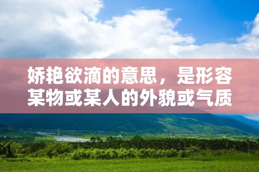 娇艳欲滴的意思，是形容某物或某人的外貌或气质非常美丽、动人，让人看了心情愉悦、心旷神怡的状态。娇艳欲滴的形容词常用来形容花朵、女性或其他具有美感的事物。