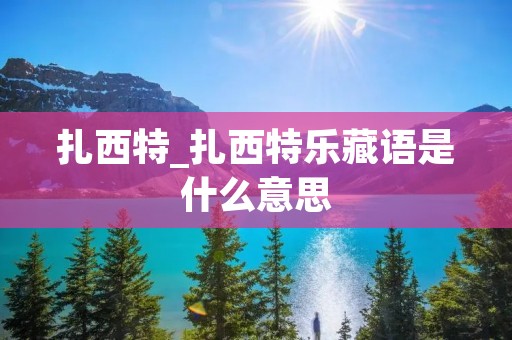 扎西特_扎西特乐藏语是什么意思