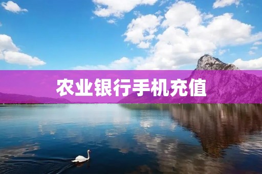 农业**手机充值:便捷安全的移动支付方式 农业**手机充值:便捷安全的移动支付方式